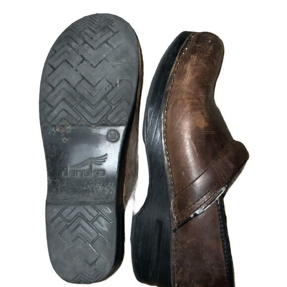 Dansko Brown Leather Womens Clogs Mules Staples Professional Shoes 38 (US 7.5-8) - Picture 5 of 11